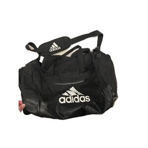 Adidas Faux Leather Medium 20"x12"x10" Black Duffel Gym Bag